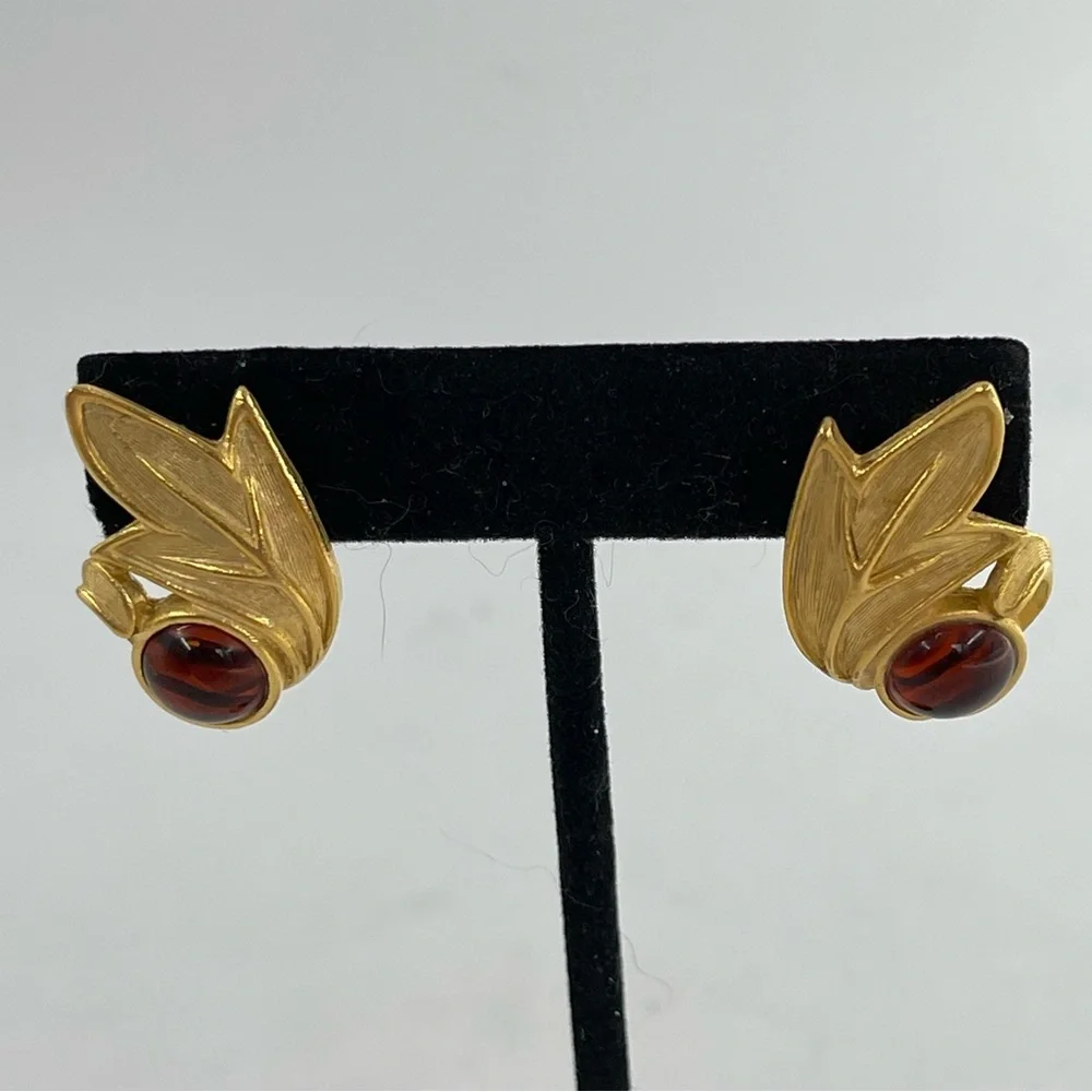 Lot of 7-Variety of Gold-Tone Pierced Earrings (Monet, Robert Verdi Type Brands)